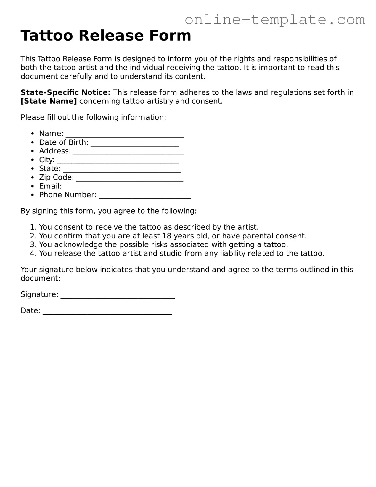 Official Tattoo Release Template