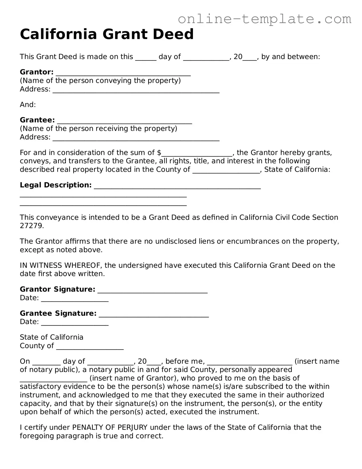 Attorney-Verified  Deed Template for California