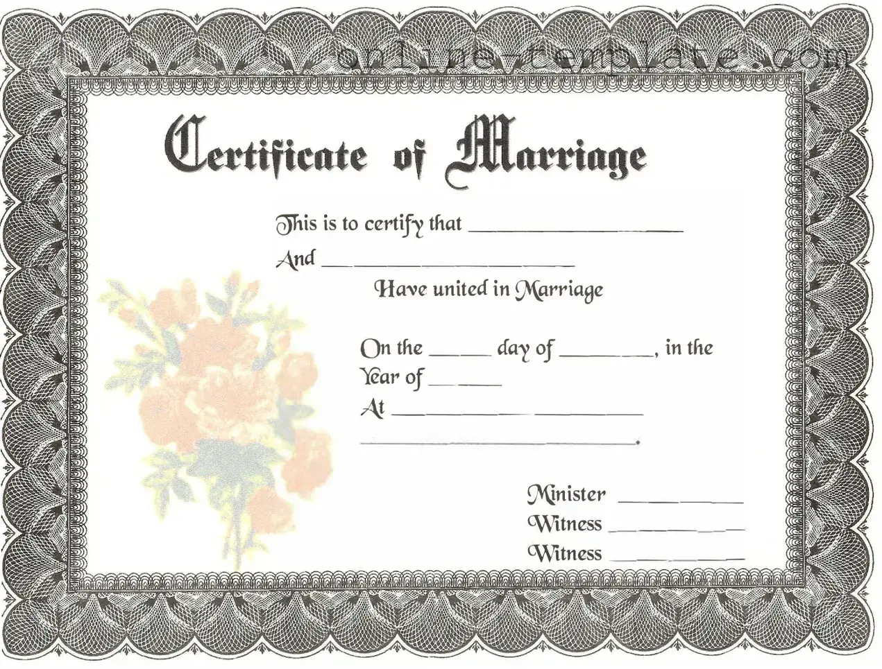 Free Marriage Certificate PDF Template