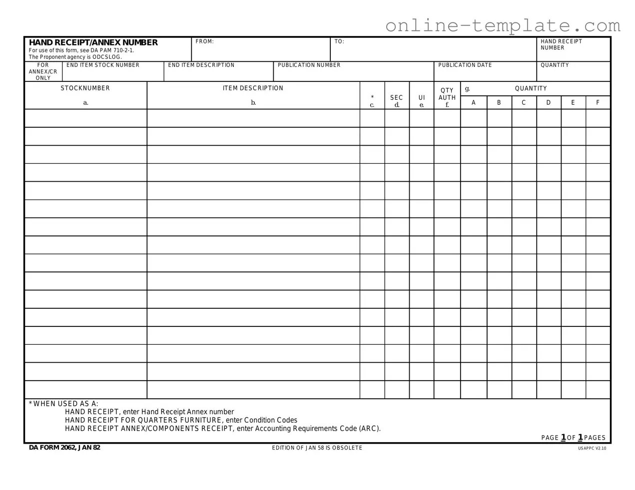 Free Da PDF Template