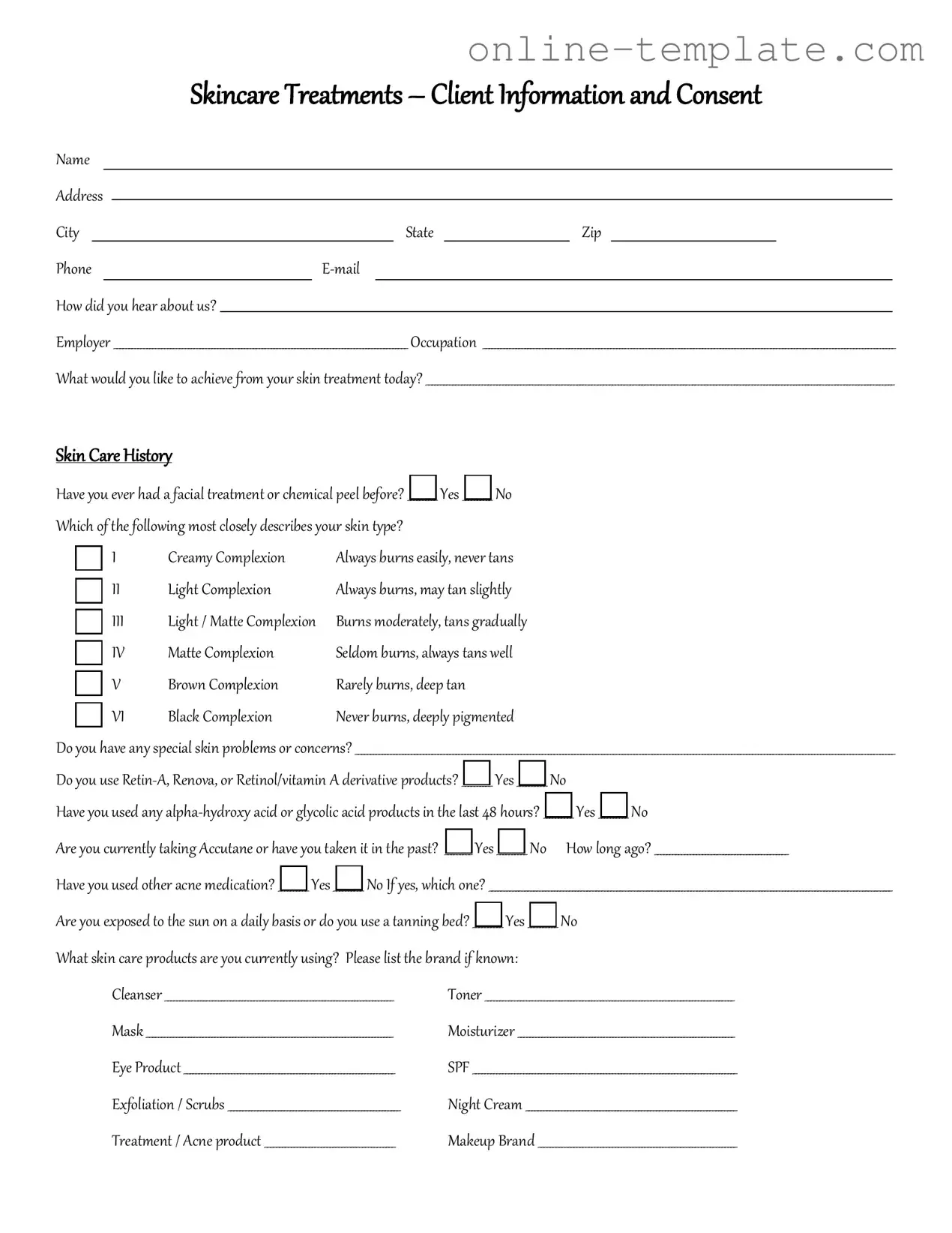 Free Facial Consent PDF Template