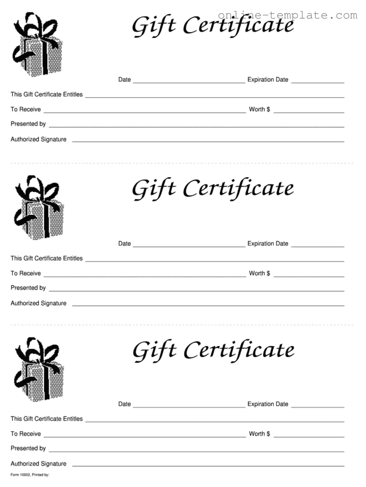 Free Gift Certificate PDF Template