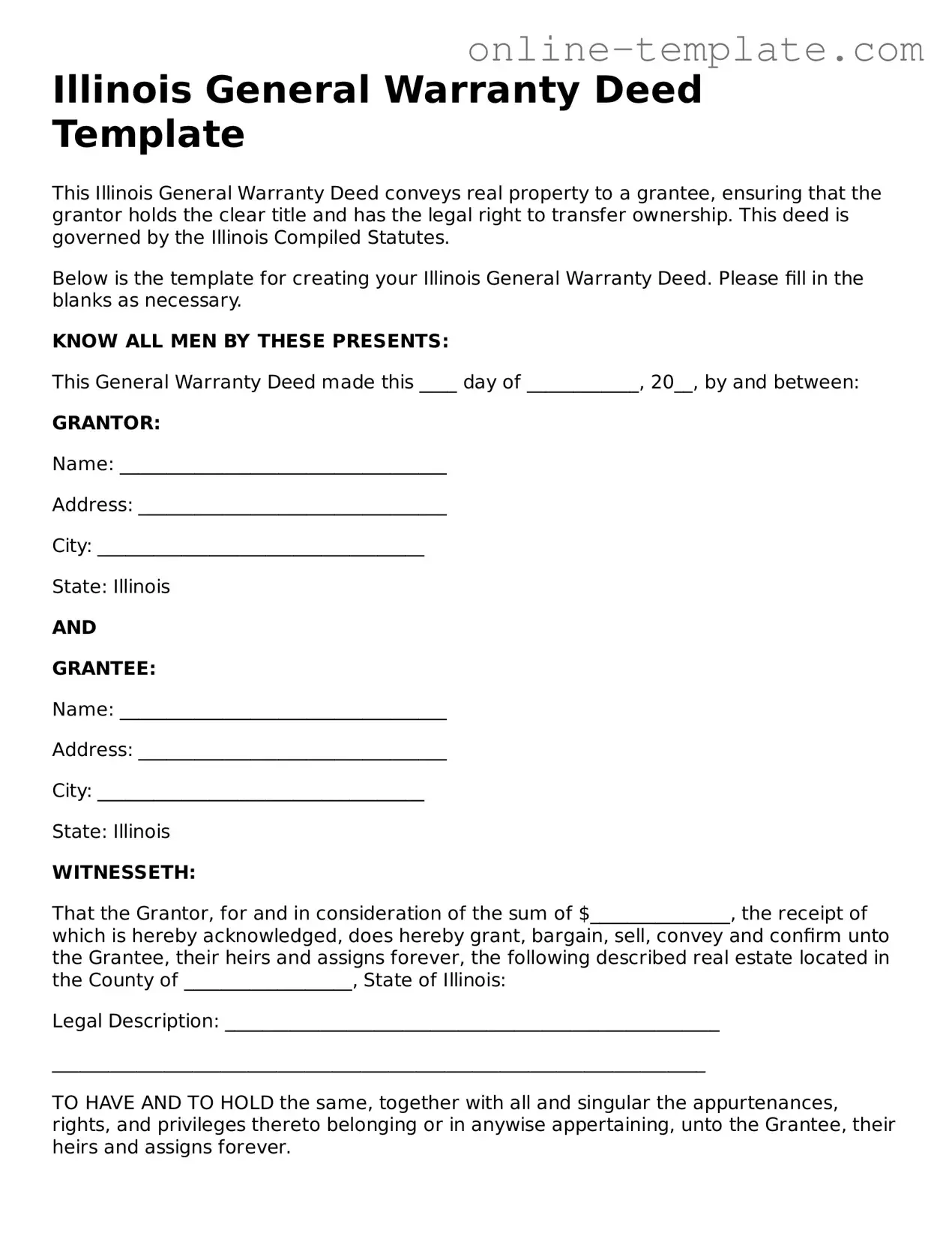 Attorney-Verified  Deed Template for Illinois