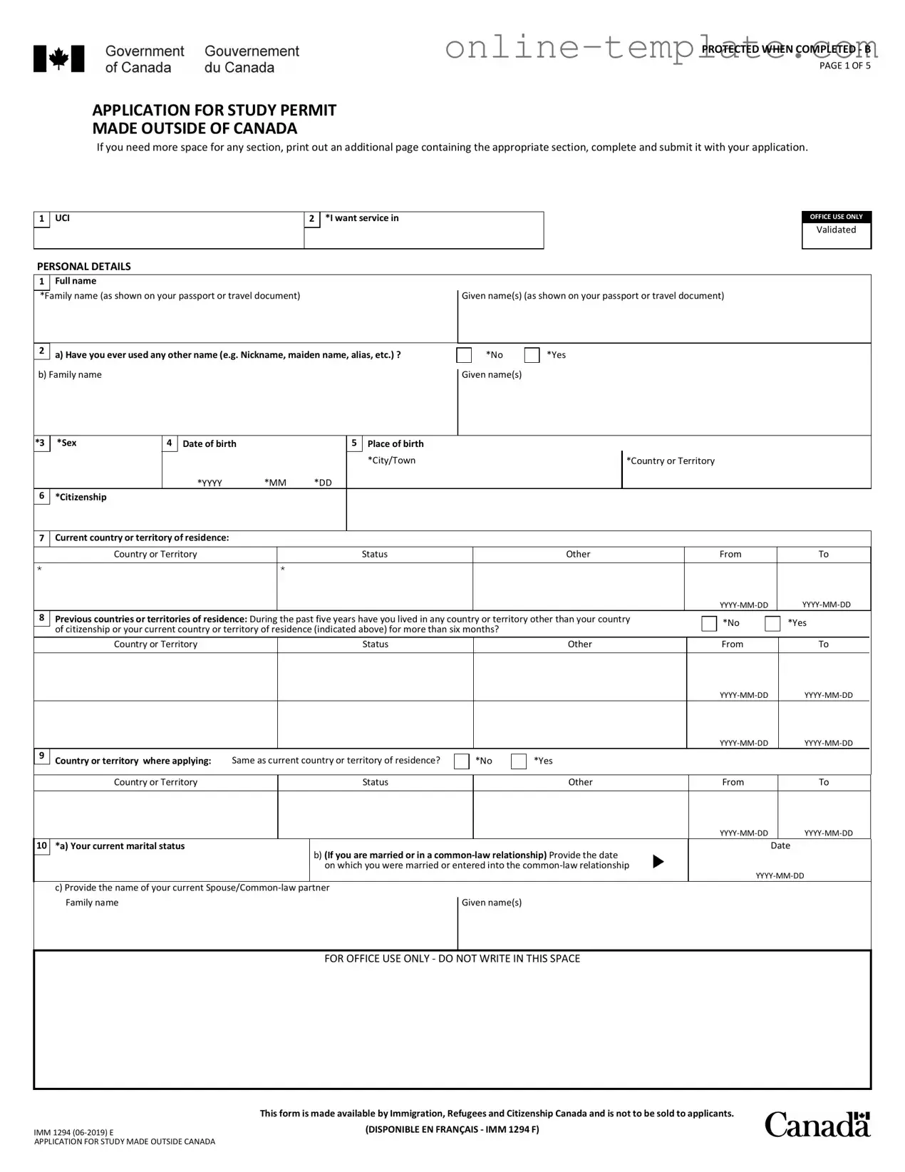Free Imm 1294 PDF Template