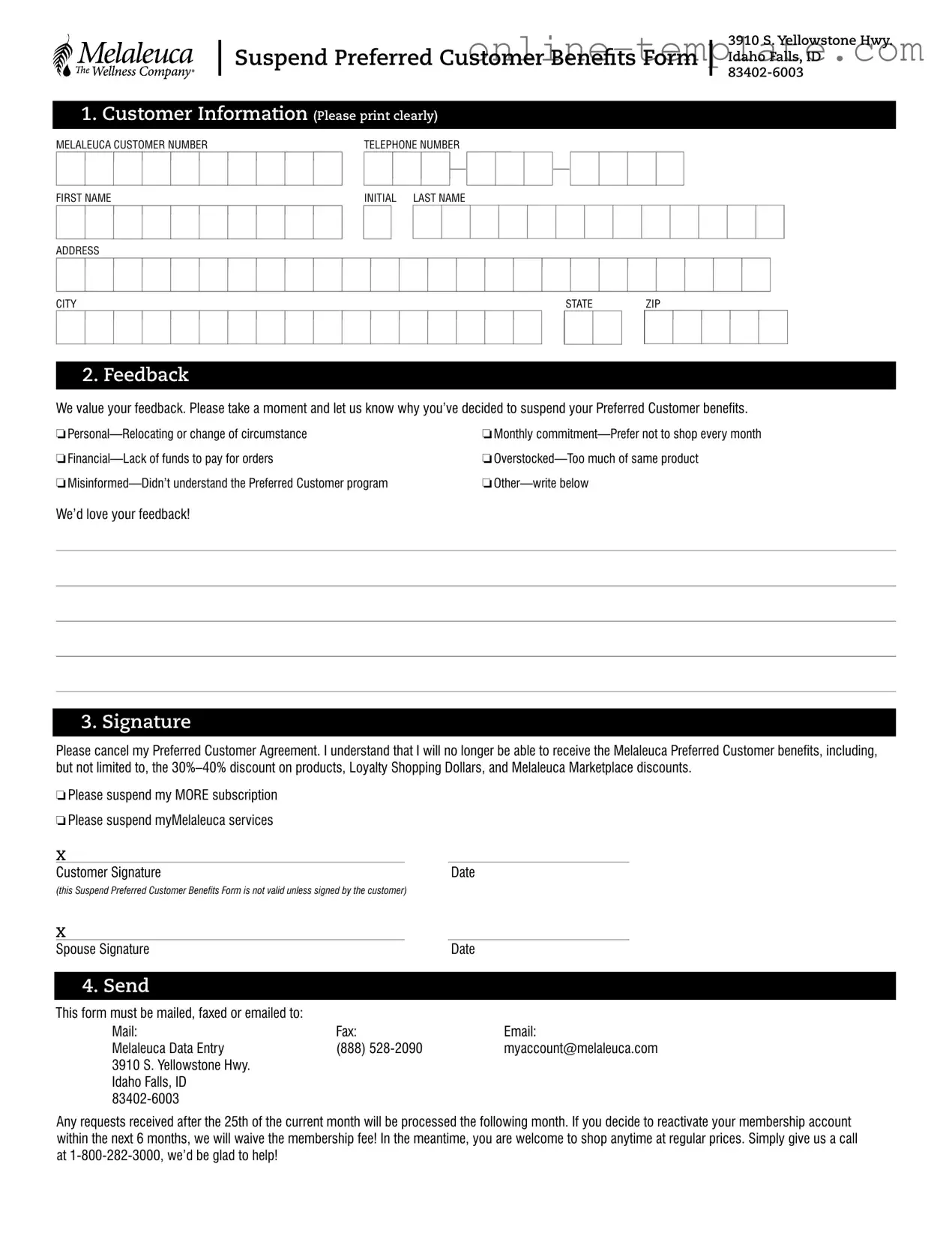 Free Melaleuca Cancellation PDF Template
