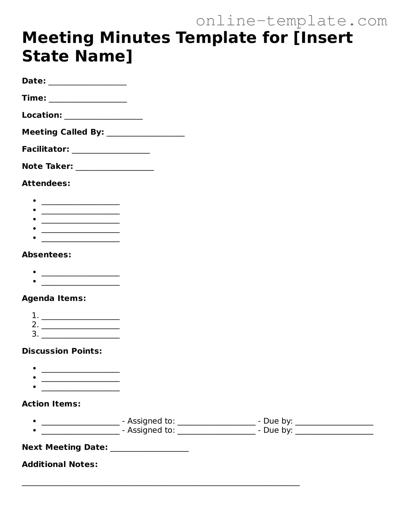 Official Meeting Minutes Template