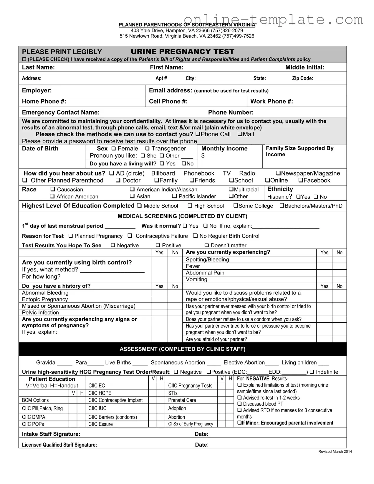 Free Planned Parenthood Proof PDF Template