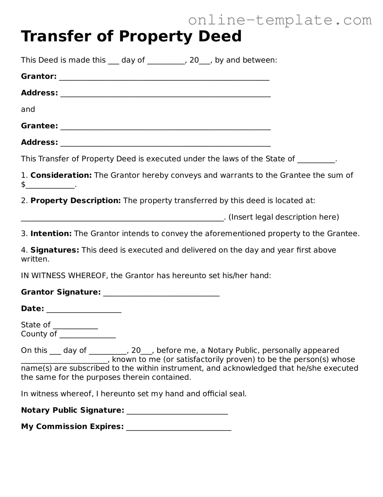 Official Deed Template