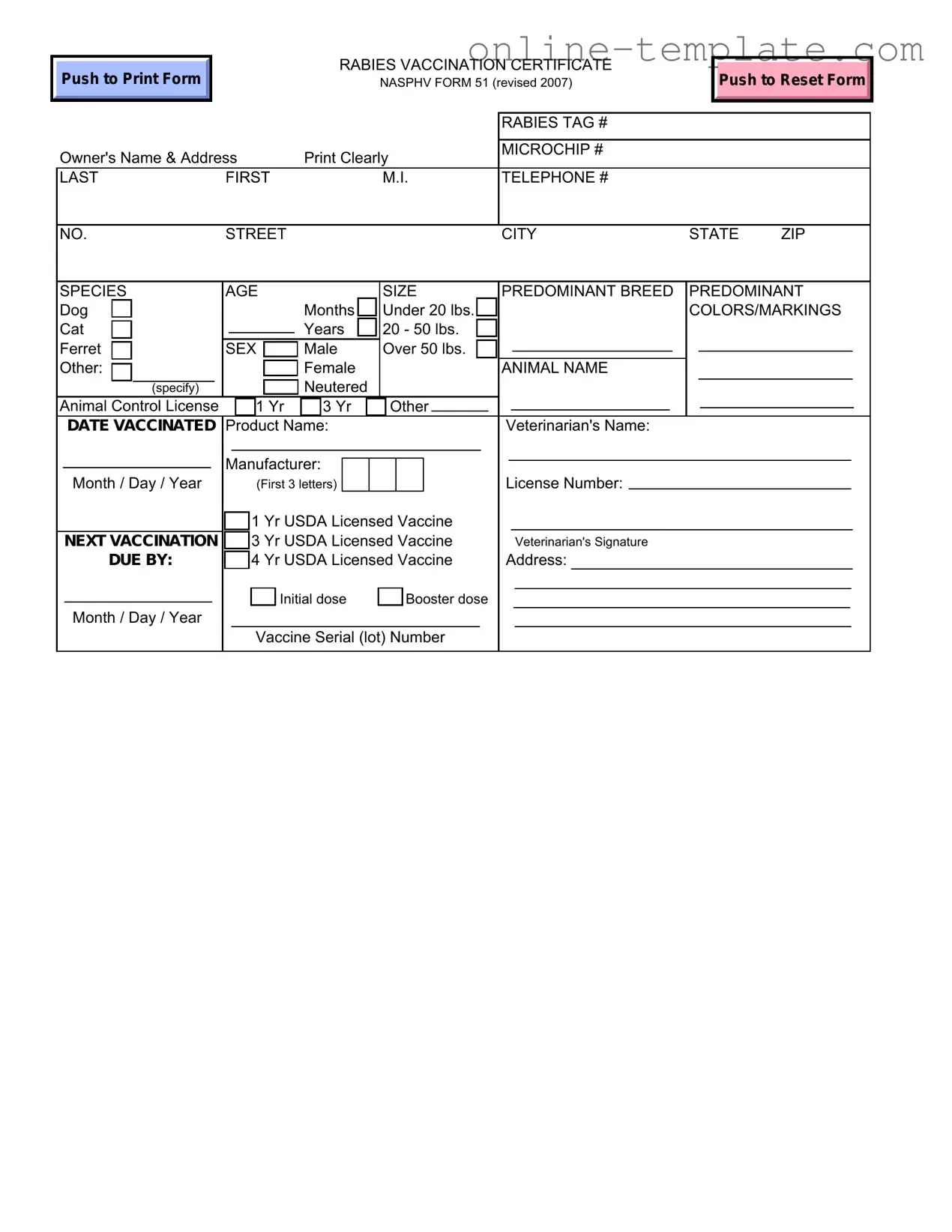 Free Rabies Certificate PDF Template