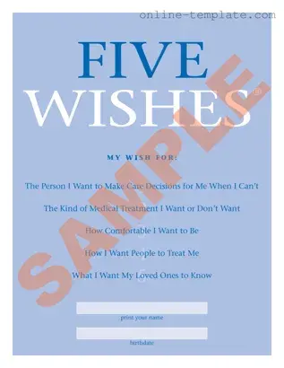 Free 5 Wishes Document PDF Template