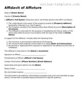 Official Affidavit of Affixture Template
