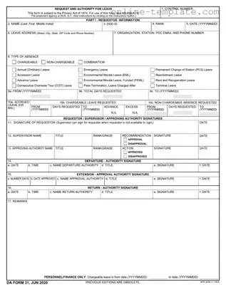 Free Da 31 PDF Template