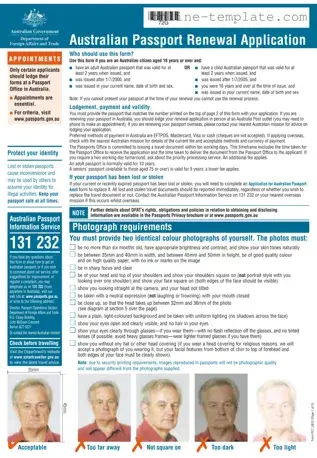 Free Australian Passport Renewal PDF Template