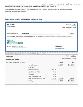 Free Payroll Check PDF Template