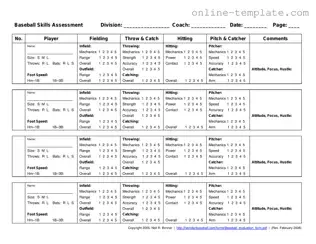 Free Baseball Assessment PDF Template