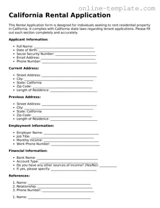 Attorney-Verified  Rental Application Template for California