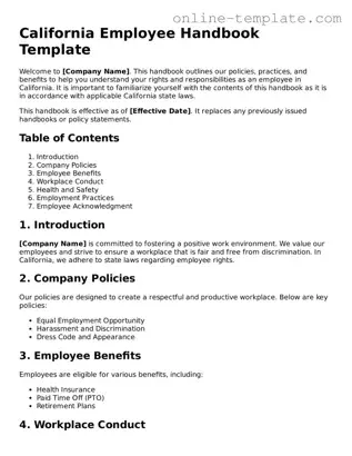 Attorney-Verified  Employee Handbook Template for California