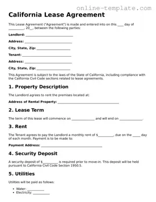 Attorney-Verified  Lease Agreement Template for California