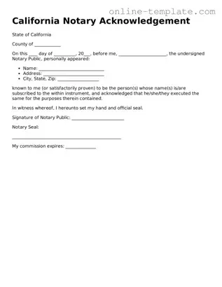 Attorney-Verified  Notary Acknowledgement Template for California
