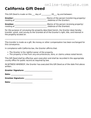 Attorney-Verified  Gift Deed Template for California