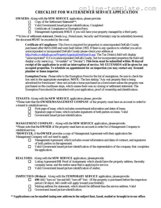 Free Dekalb County Water Application PDF Template