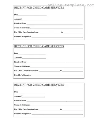 Free Childcare Receipt PDF Template
