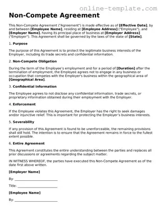 Official Non-compete Agreement Template