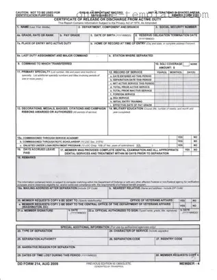 Free Dd 214 PDF Template