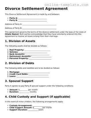 Official Divorce Settlement Agreement Template