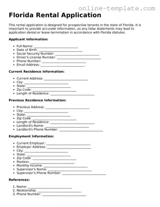 Attorney-Verified  Rental Application Template for Florida