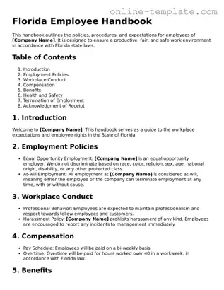 Attorney-Verified  Employee Handbook Template for Florida