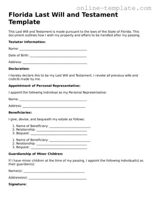 Attorney-Verified  Last Will and Testament Template for Florida