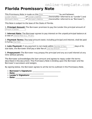 Attorney-Verified  Promissory Note Template for Florida