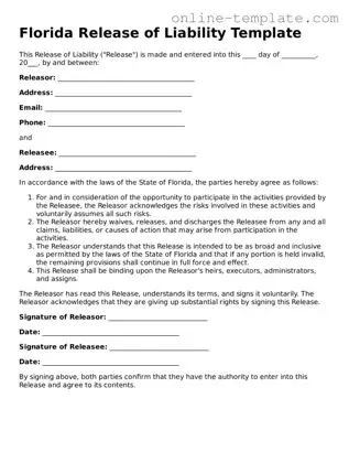 Attorney-Verified  Release of Liability Template for Florida