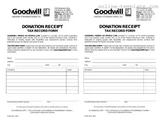 Free Goodwill donation receipt PDF Template
