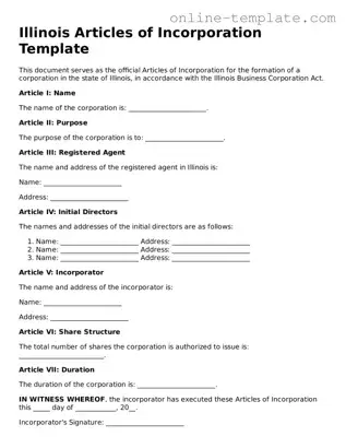 Attorney-Verified  Articles of Incorporation Template for Illinois