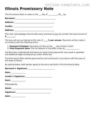 Attorney-Verified  Promissory Note Template for Illinois