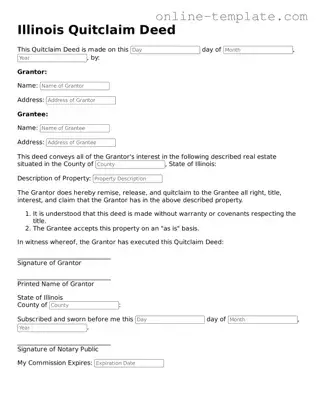 Attorney-Verified  Quitclaim Deed Template for Illinois