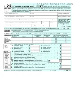 Free IRS 1040 PDF Template