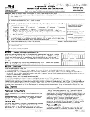Free IRS W-9 PDF Template