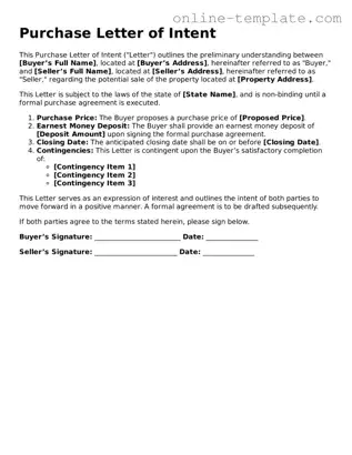 Official Purchase Letter of Intent Template
