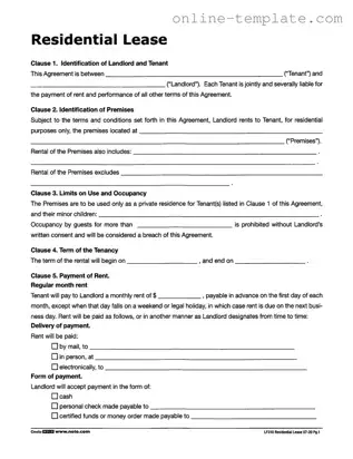 Free Lf310 Residential Lease PDF Template