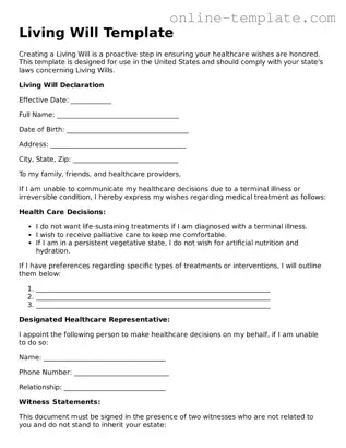 Official Living Will Template