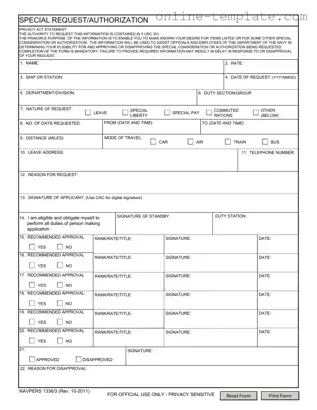 Free Navpers 1336 3 PDF Template