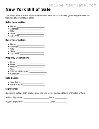 Attorney-Verified  Bill of Sale Template for New York