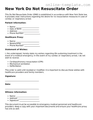 Attorney-Verified  Do Not Resuscitate Order Template for New York