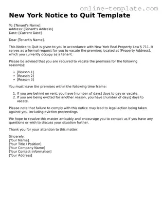 Attorney-Verified  Notice to Quit Template for New York