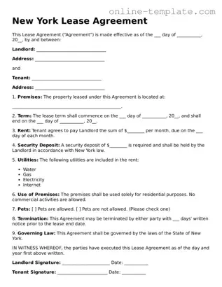 Attorney-Verified  Lease Agreement Template for New York