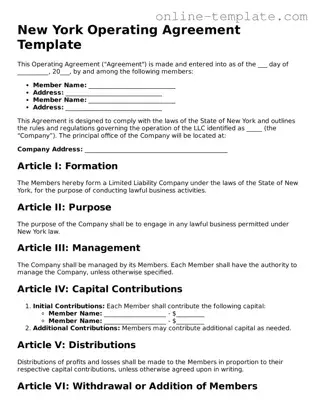 Attorney-Verified  Operating Agreement Template for New York