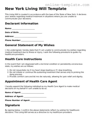 Attorney-Verified  Living Will Template for New York